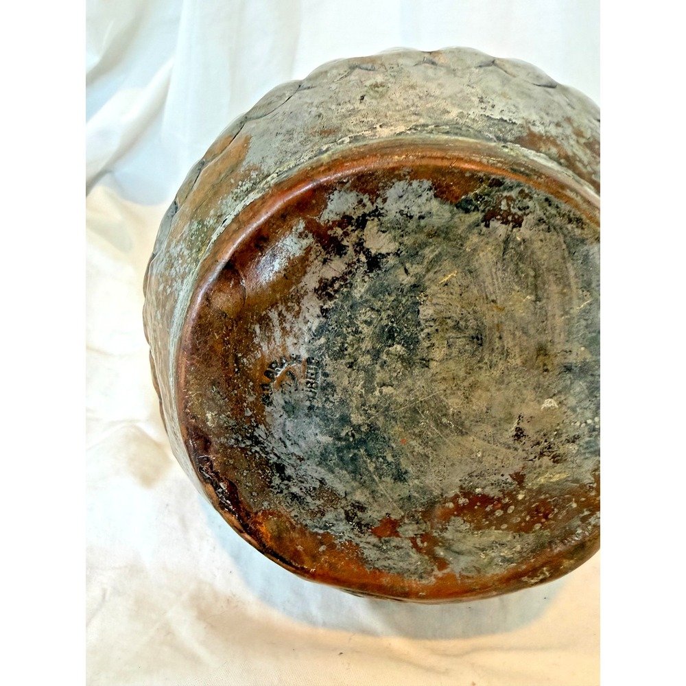Vintage 1960s United Arab Republic Hand Hammered Tinned Copper Ewer Pitcher UAR - Picture 10 of 11